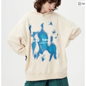 AELFRIC EDEN ABSTRACTION SHADOW UNISEX GRAPHIC HOODIE in Size M.